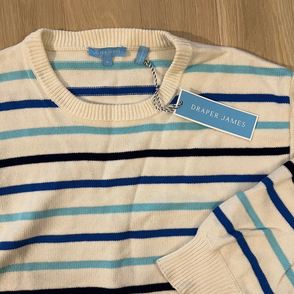Draper James Striped Crewneck Sweater La Ligne Marin Style Reese Witherspoon - Picture 4 of 5